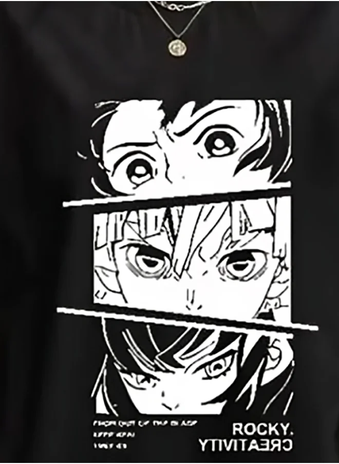 كوتي Graphic Print Short Sleeve Oversized T-Shirt
