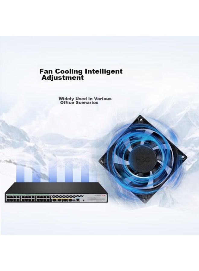 H3c S5024pv5-ei 24-port Gigabit Ethernet + 4 Gigabit Fiber Optic Layer 2 Web Managed Enterprise-grade Network Switch, Poe Power 370w - Image 3