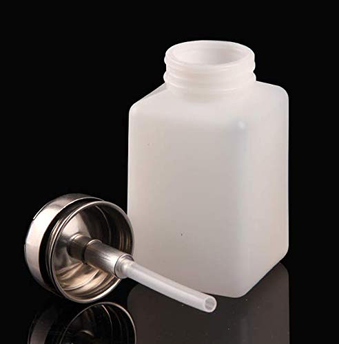 DNHCLL 100ML Metal Cap Push Down Empty Bottle Dispenser for Nail Polish Remover, Pump Dispensers Empty Plastic Bottle With Lock Pump Head for Lip Eye Makeup Remover - Image 5