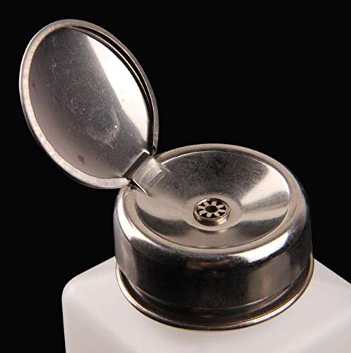 DNHCLL 100ML Metal Cap Push Down Empty Bottle Dispenser for Nail Polish Remover, Pump Dispensers Empty Plastic Bottle With Lock Pump Head for Lip Eye Makeup Remover - Image 4
