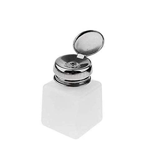 DNHCLL 100ML Metal Cap Push Down Empty Bottle Dispenser for Nail Polish Remover, Pump Dispensers Empty Plastic Bottle With Lock Pump Head for Lip Eye Makeup Remover - Image 1