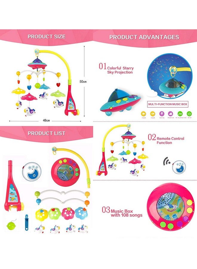 Magicwand Remote Controlled Baby Bed Musical Cot Rotating Projection Toy, 100% Safe & Non-Toxic - Image 4