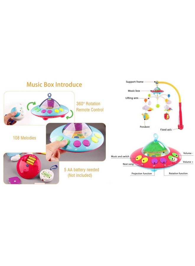 Magicwand Remote Controlled Baby Bed Musical Cot Rotating Projection Toy, 100% Safe & Non-Toxic - Image 5