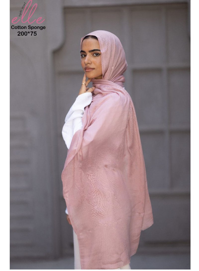 ايل طرحة و وشاح حجاب إسلامي قطن اسبونج فاخر من القطن للنساء للمناسبات والأيام العادية - مقاس (200 سم × 75 سم) 