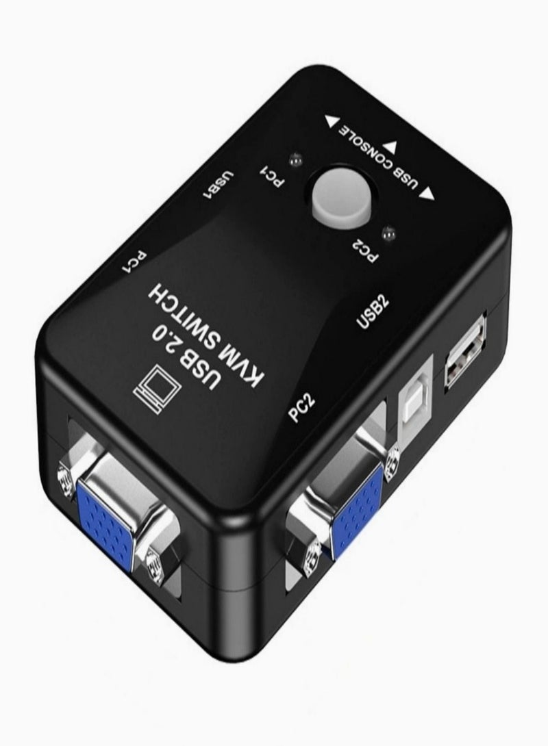 KVM Switch Box with USB 2.0 Port and VGA/SVGA Port Black - Image 4