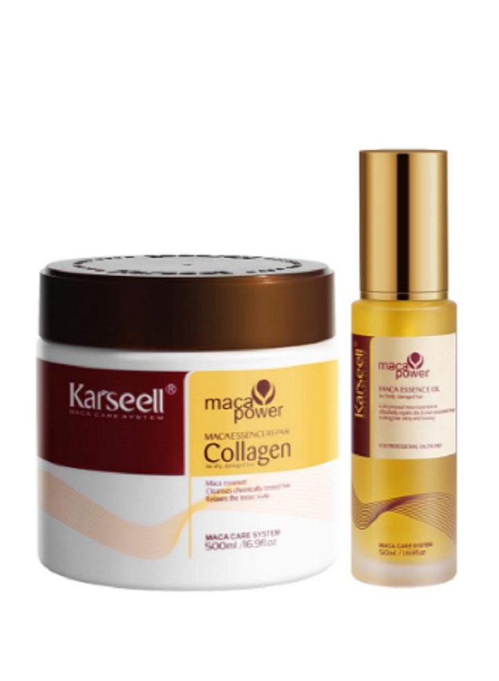 كارسيل قناع كارسيل لعلاج الشعر بالكولاجين مع زيت الأرغان لترطيب مكثف وإصلاح الشعر | 500 مل - Image 1