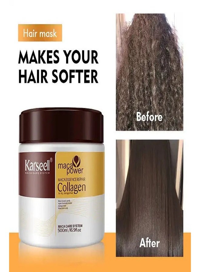 كارسيل قناع كارسيل لعلاج الشعر بالكولاجين مع زيت الأرغان لترطيب مكثف وإصلاح الشعر | 500 مل - Image 4