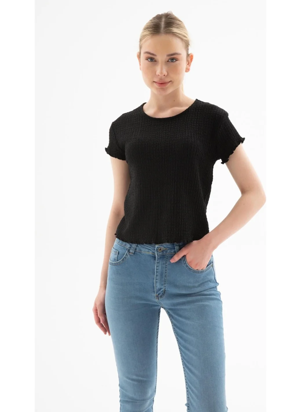 Fashion Friends 25Y0234K1 Women's Textured Blouse
