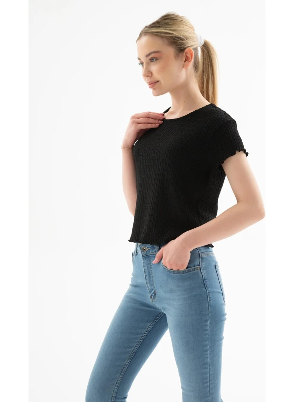 Fashion Friends 25Y0234K1 Women's Textured Blouse