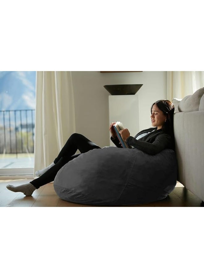 LUXURY LUXE Luxury Luxe Bean Bag Chair – Ultra Plush Microsuede Lounge Sack | Cloud-Like Comfort for Adults, Teens & Kids (Charcoal)  - Image 4