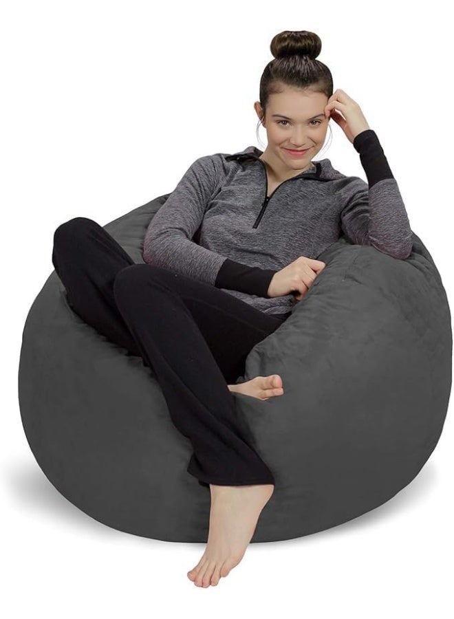LUXURY LUXE Luxury Luxe Bean Bag Chair – Ultra Plush Microsuede Lounge Sack | Cloud-Like Comfort for Adults, Teens & Kids (Charcoal)  - Image 1