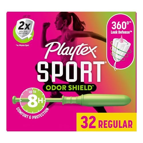 Playtex Sport Odor Shield Tampons Regular Absorbency Unscented 32ct Regular Tampons for Women Feminine Care Playtex Tampon with 360 Leak Defense and Odor Control - Image 2