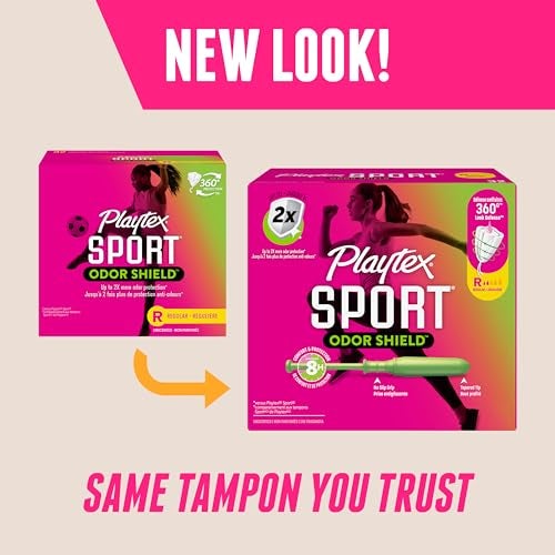 Playtex Sport Odor Shield Tampons Regular Absorbency Unscented 32ct Regular Tampons for Women Feminine Care Playtex Tampon with 360 Leak Defense and Odor Control - Image 5