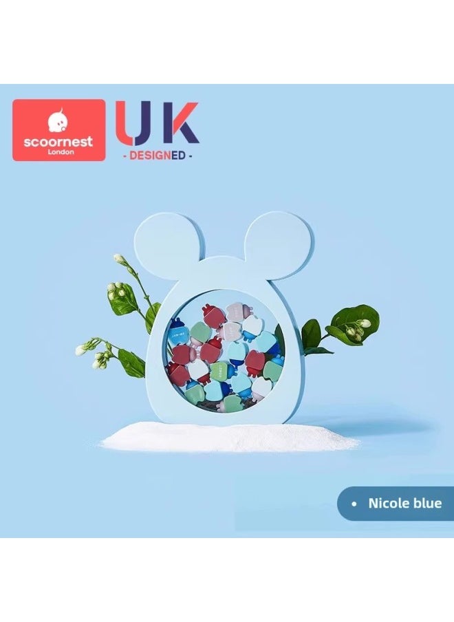 Generic Baby Tooth Storage Box Tooth Commemorative Box Girl Children Collection Box Storage Collection Storage Bottle Male Storage Tooth Change-Color:Neil Blue Teeth Hut 20 Tweezers Lanugo Wishing Bottle  - Image 1