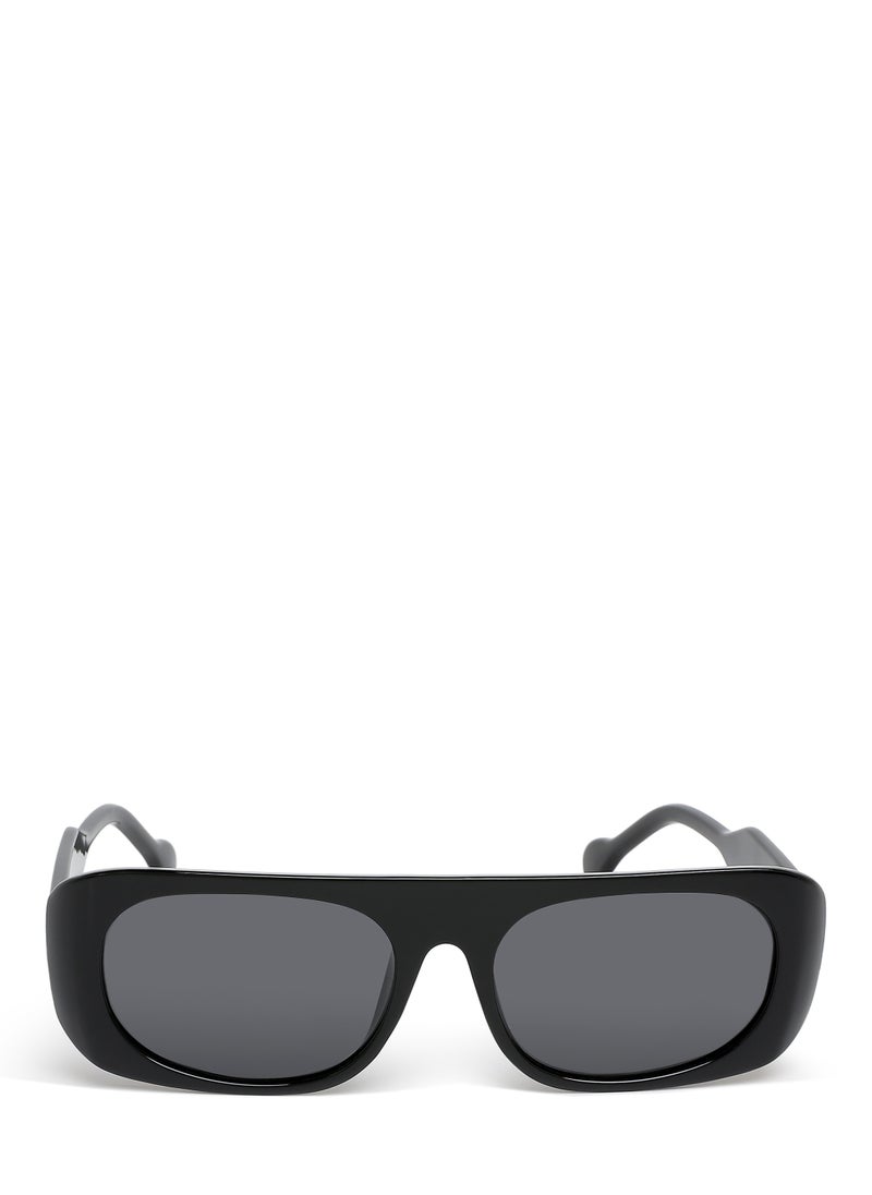 London Rag - Flat Bridge Oval Sunglasses in Black - Image 1