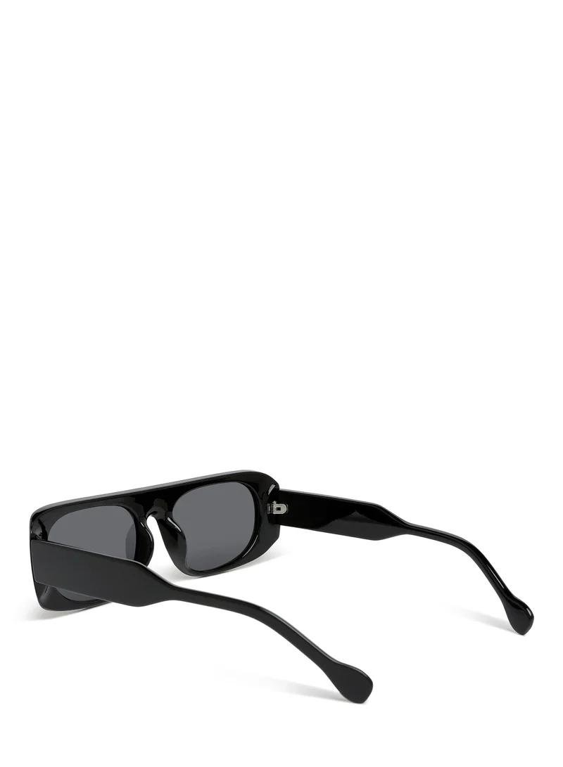 London Rag Flat Bridge Oval Sunglasses in Black
