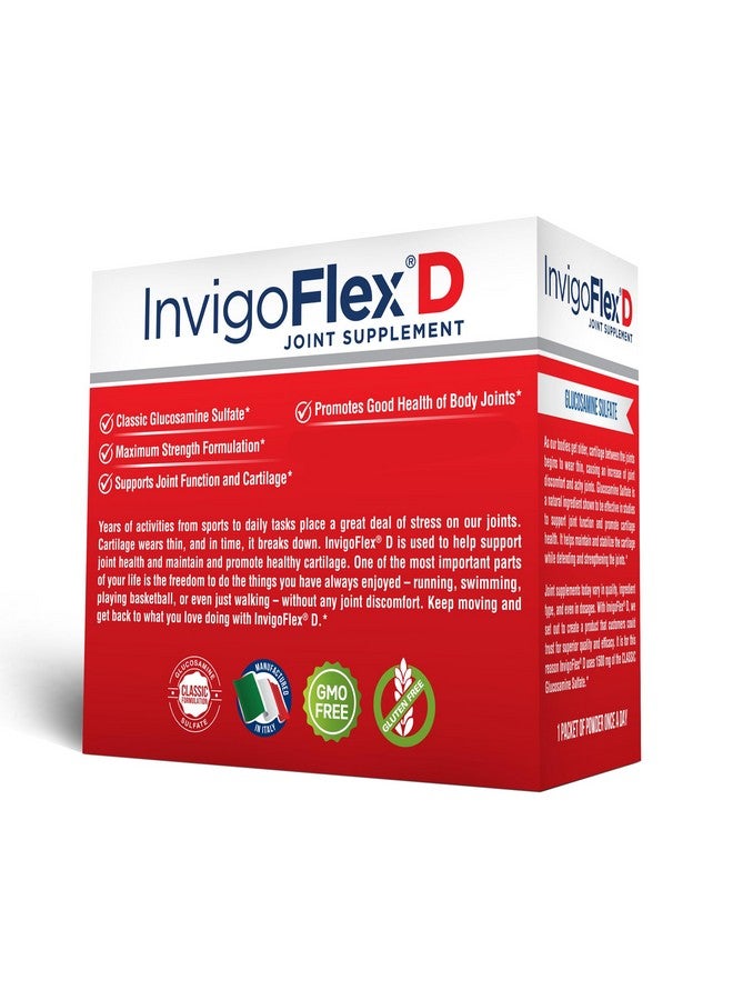 INVIGOFLEX® D - 1500 ملغ من مسحوق جلوكوزامين سلفات (تركيبة كلاسيكية) - مكمل مشترك متميز لدعم الركب، اليدين، الظهر، والورك | 30 عبوة - Image 2