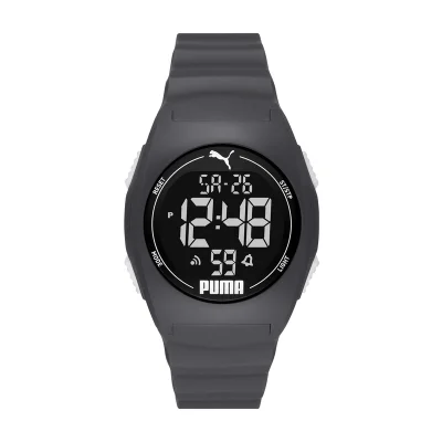PUMA Men's Digital Watch With Grey Polyurethane Strap - 3 ATM - PU P6016