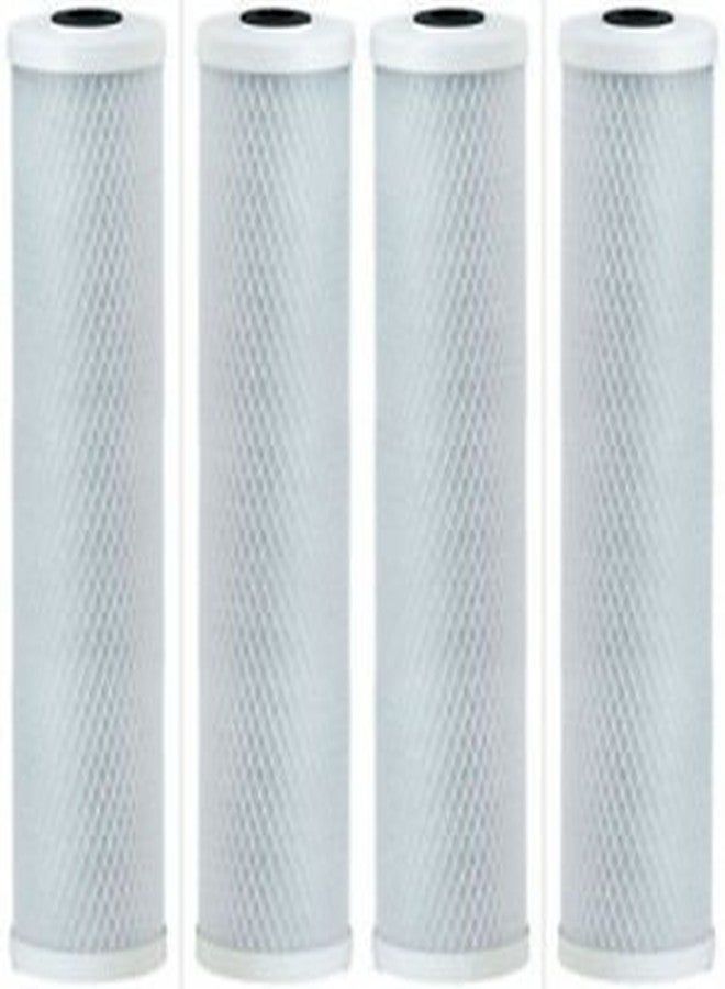 CFS - عبوة من 4 خراطيش فلتر مياه كربونية متوافقة مع موديلات CB-25-1005 - إزالة الطعم والرائحة الكريهة - خرطوشة فلتر مياه بديلة للمنزل بالكامل، 5 ميكرون، لون أبيض