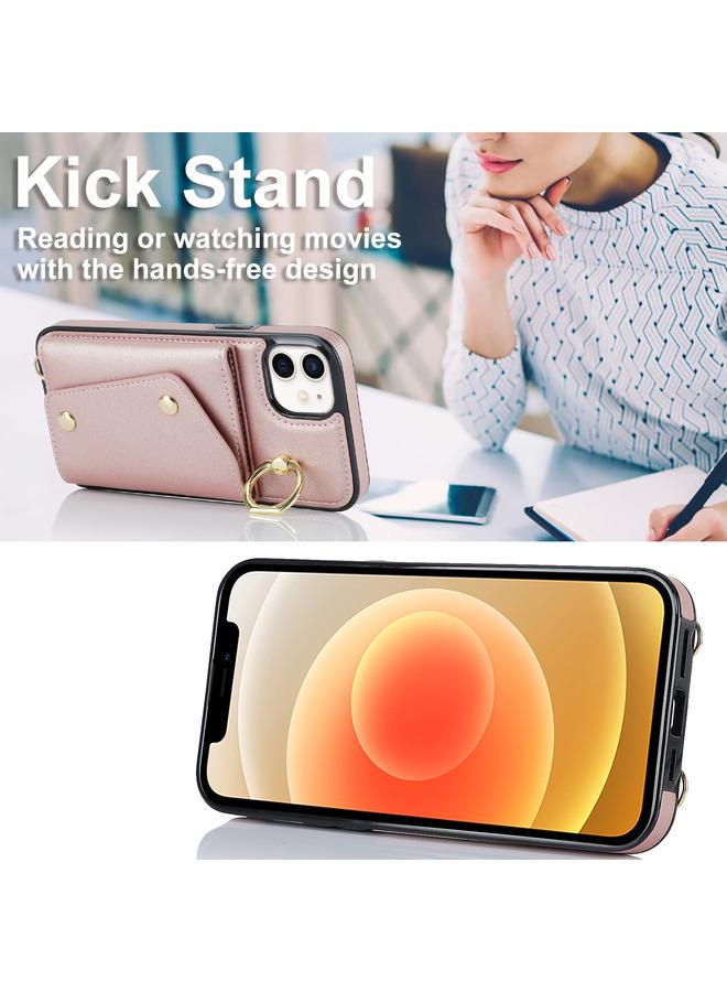 Zaboon Case For iPhone 11 Zipper Card Bag Phone Case with Dual Lanyard - Image 3