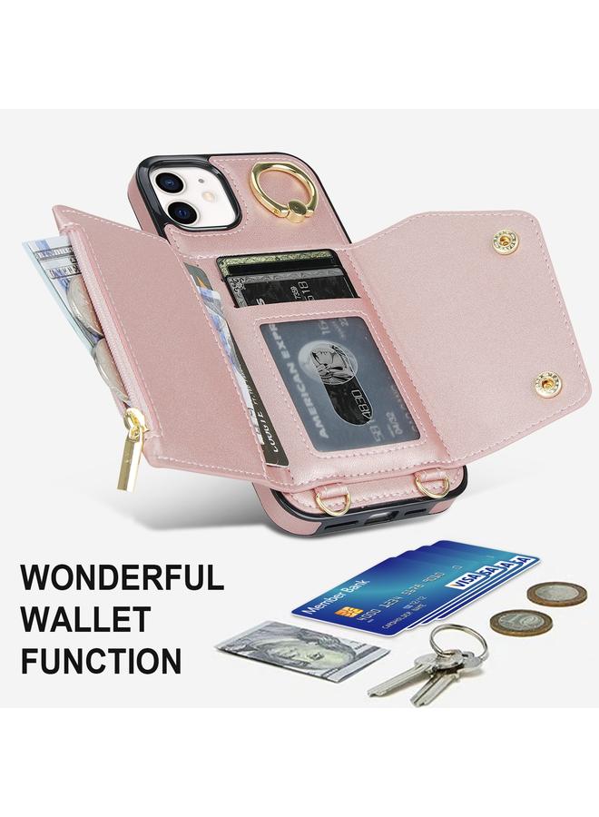 Zaboon Case For iPhone 11 Zipper Card Bag Phone Case with Dual Lanyard - Image 5