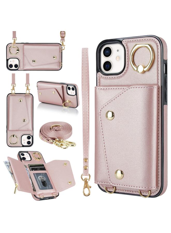 Zaboon Case For iPhone 11 Zipper Card Bag Phone Case with Dual Lanyard - Image 1