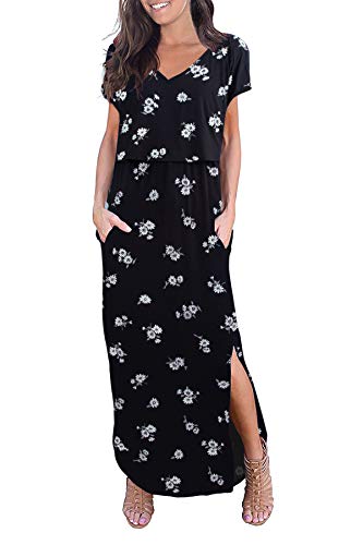Smallshow Women's Maternity Nursing Dresses Split Long Dress for Breastfeeding Medium SVP121 - Image 1