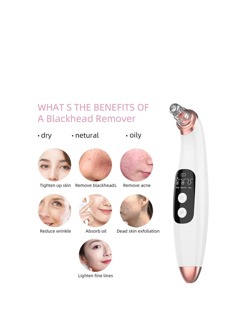 LY Electric Blackhead Remover,Vacuum Pore Cleaner, Rechargeable Electric Beauty Vacuum Blackhead Cleaning Removal Tool for Women Men Facial Skin - Image 5