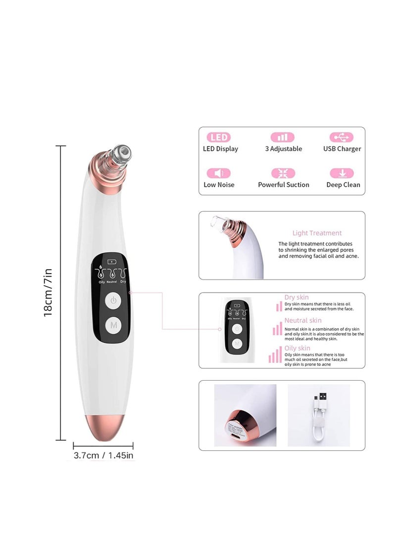 LY Electric Blackhead Remover,Vacuum Pore Cleaner, Rechargeable Electric Beauty Vacuum Blackhead Cleaning Removal Tool for Women Men Facial Skin - Image 2
