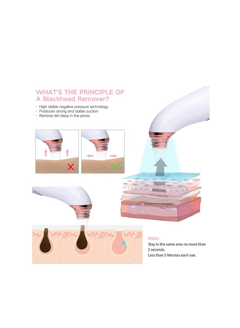 LY Electric Blackhead Remover,Vacuum Pore Cleaner, Rechargeable Electric Beauty Vacuum Blackhead Cleaning Removal Tool for Women Men Facial Skin - Image 4