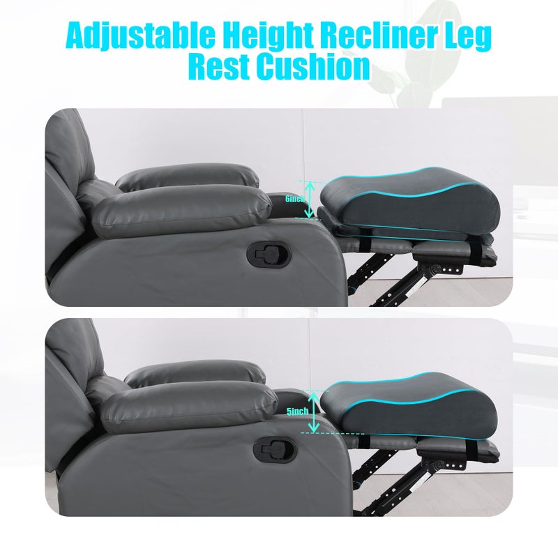ROYALAY Adjustable Recliner Leg Rest Cushion, Widen and Thicken Recliner Footrest Extender, Wave Shape Lumbar Support Pillow with Adjustable Elastic Straps, Suitable for Bed Chair Sofa Back Support - Image 3