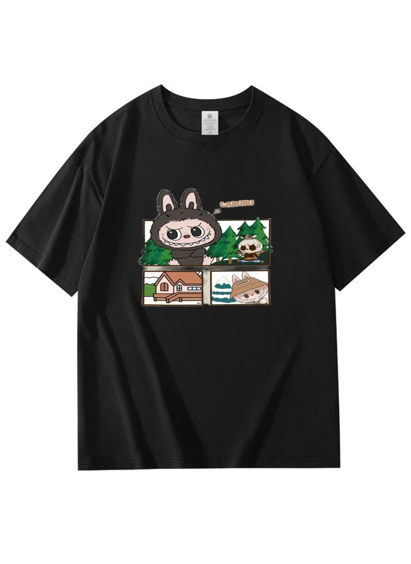 NIBEMINENT Labubu Printed Cotton Short Sleeves T-Shirt 