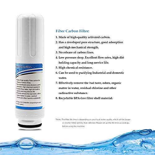 Alkadrops Replacement Internal Active Carbon Filter For PH3.5~10.5 Alkaline Water Ionizer Purifier Machine Only - Image 3