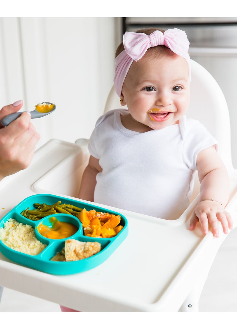 bbluv Yümi Anti-Spill Silicone Suction Plate & Spoon Set – BPA-Free, Baby & Toddler Feeding Dish – Microwave & Dishwasher Safe - Image 2