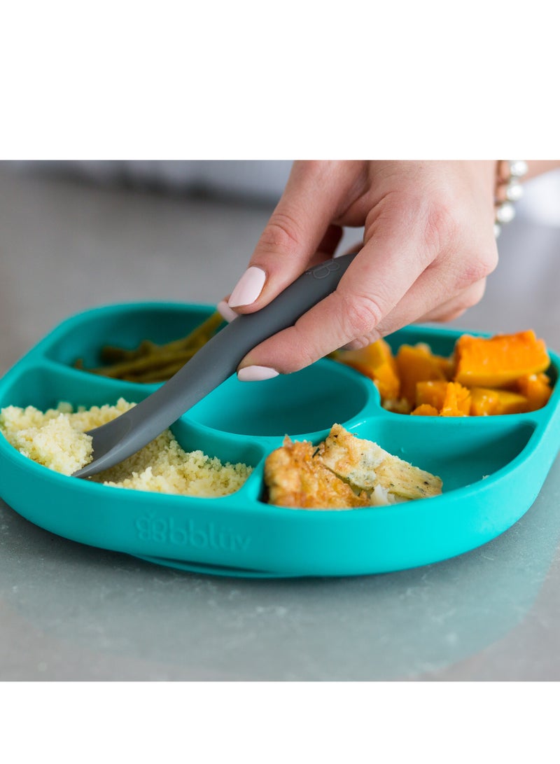 bbluv Yümi Anti-Spill Silicone Suction Plate & Spoon Set – BPA-Free, Baby & Toddler Feeding Dish – Microwave & Dishwasher Safe - Image 4