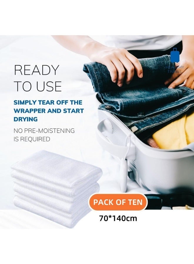 10 pack Disposable Bath Towels 70*140cm - Disposable Towels - Body Towel  Gym Camping Glamping Essentials Travel Towels With independent packaging - Image 3