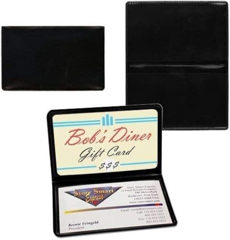 STORE SMART - Folding Business Card Holders - SINGLE Pack - Polypropylene Plastic (RPP2915-BK-1) BLACK - (PACK of 1) - Image 1