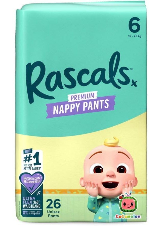 Rascals Premium Cocomelon Themed Baby Diapers Pant - Ultra Absorbent & Leak Protection Diapers Pant Size 6-360 Flex Waistband Diaper Pant 15-20 kg - Pack of 26 Count - Image 1