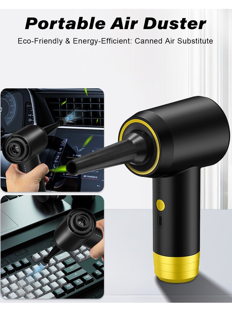 PINREK - Car Vacuum Cleaner Cordless and Air Duster ,Air Blow Powerful brushless motor 12000PA Handheld Vacuum With 4000 mAh battery and safety hammer,  Portable Multi-Nozzles for Car, Keyboard, Home, Office, Kitchen - Image 1
