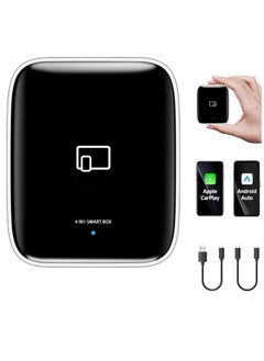2 in1 Wireless CarPlay Adapter, for iPhone and Android Auto, Dongle Convert OEM Wired to Wireless CarPlay Bluetooth Adapter, 5GHz WiFi, Online Update, Fast Connect, Plug Play No Delay