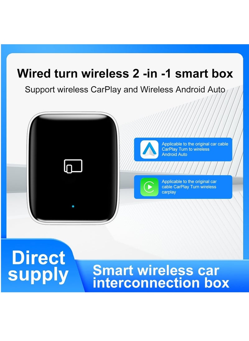 Generic - 2 in1 Wireless CarPlay Adapter, for iPhone and Android Auto, Dongle Convert OEM Wired to Wireless CarPlay Bluetooth Adapter, 5GHz WiFi, Online Update, Fast Connect, Plug Play No Delay - Image 1
