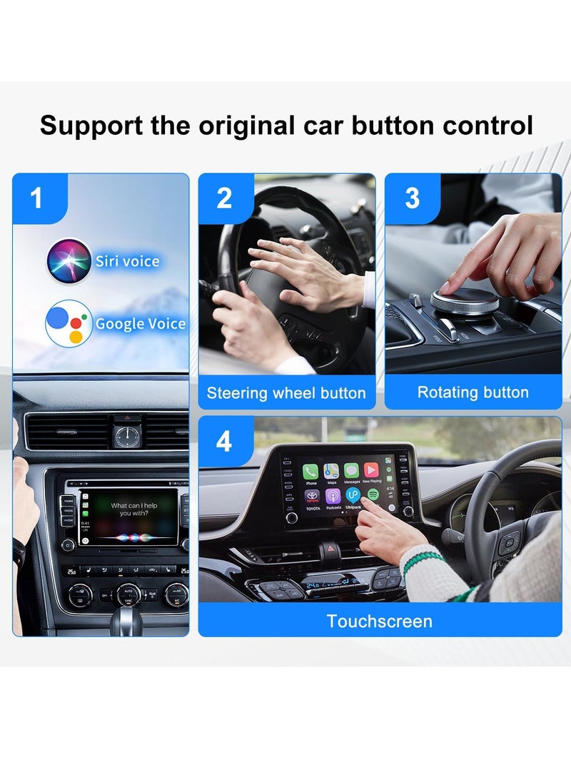 Generic - 2 in1 Wireless CarPlay Adapter, for iPhone and Android Auto, Dongle Convert OEM Wired to Wireless CarPlay Bluetooth Adapter, 5GHz WiFi, Online Update, Fast Connect, Plug Play No Delay - Image 1