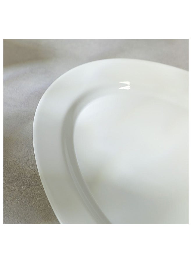 DANUBE HOME Aria Opal Oval Plate For Dining Kitchen 35.5 Cm White  - Image 5