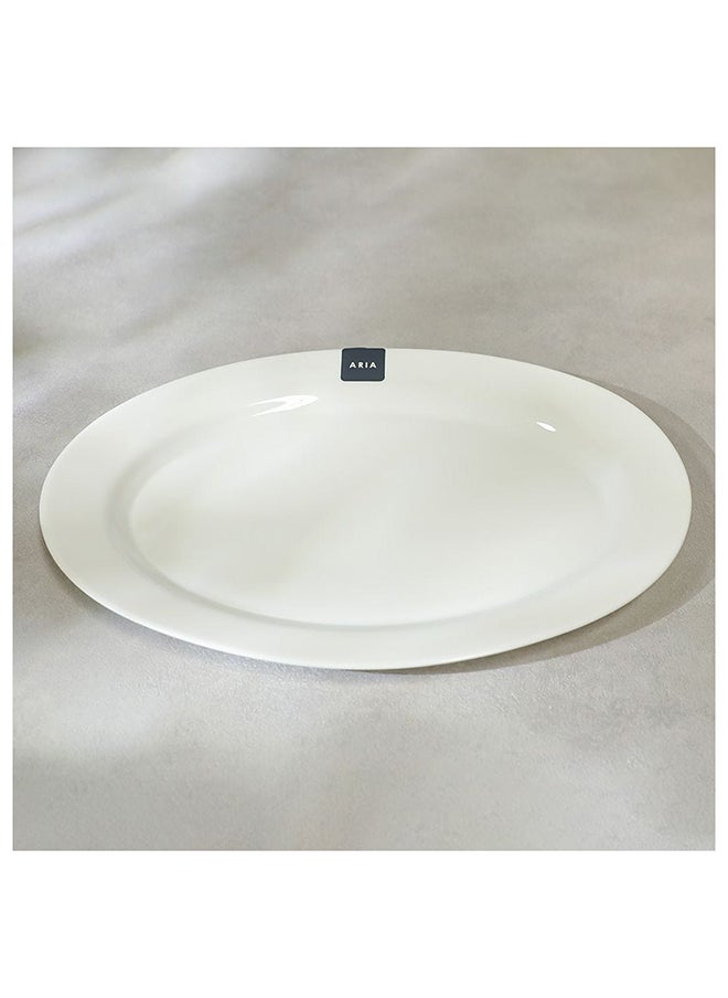DANUBE HOME Aria Opal Oval Plate For Dining Kitchen 35.5 Cm White  - Image 3