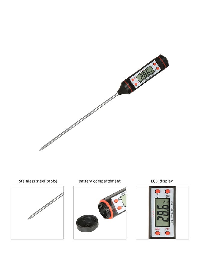 مقياس حرارة رقمي لطهي الطعام أسود/فضي - Image 4