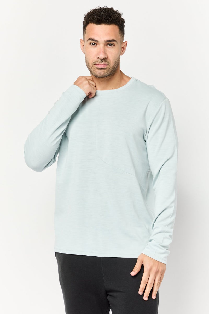 Hoka Men Sportswear Fit Long Sleeve Training T-Shirt, Ice Blue  - Image 1