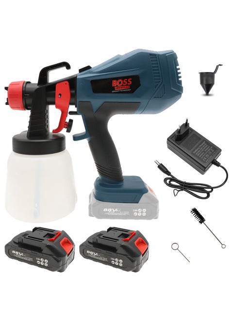 Advanced Paint Sprayer with HVLP Technology, 1000ml Container, Jog Wheel Control, Detachable Design, Copper Nozzles, and Dual Rechargeable Batteries