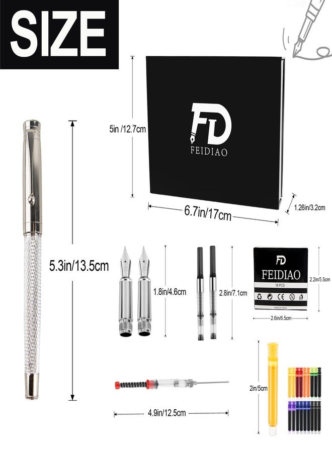 FEIDIAO Calligraphy Fountain Pen Set Deluxe Pen for Writing with 18 Ink Cartridges,Replacement Fine Nib,Ink Converter,Syringe Filler,Calligraphy Pen for Beginner Men Women - Image 3