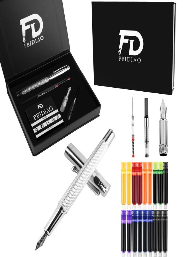 FEIDIAO Calligraphy Fountain Pen Set Deluxe Pen for Writing with 18 Ink Cartridges,Replacement Fine Nib,Ink Converter,Syringe Filler,Calligraphy Pen for Beginner Men Women - Image 1