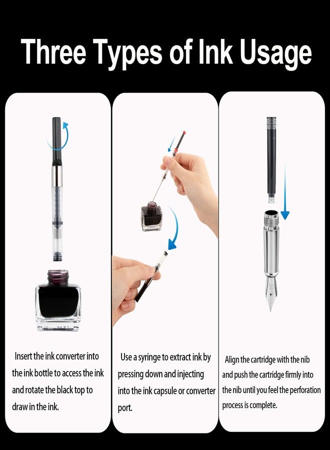 FEIDIAO Calligraphy Fountain Pen Set Deluxe Pen for Writing with 18 Ink Cartridges,Replacement Fine Nib,Ink Converter,Syringe Filler,Calligraphy Pen for Beginner Men Women - Image 4